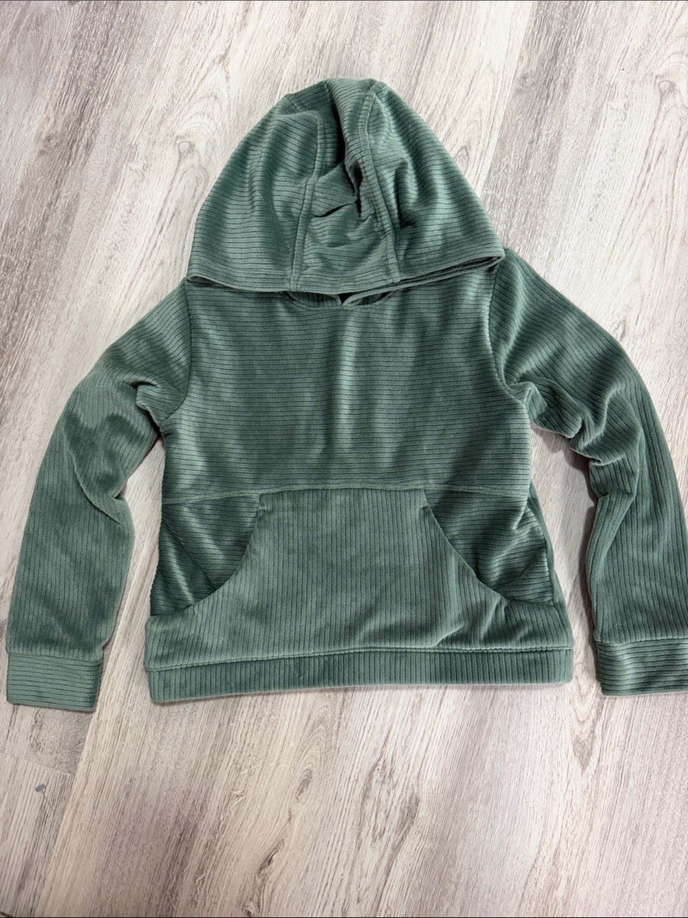 Little Girls All in Motion Velour Corduroy Hoodie Green Sweatshirt Target 6 / 7